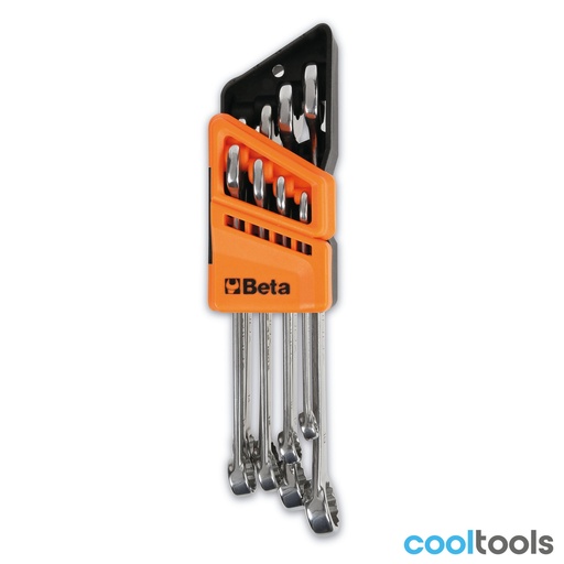 Beta | 42INOX/SC8 | Set van 8 roestvaststalen combinatiesleutels met compacte houder | 000420388