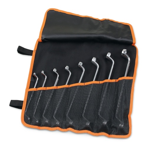 Beta | 90/B8N | 8-delige set diepgebogen ringsleutels in polyester foudraal | 000900156