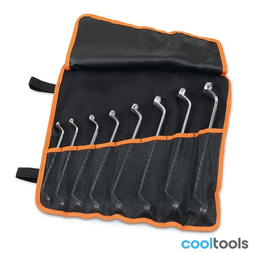 Beta | 90/B8N | 8-delige set diepgebogen ringsleutels in polyester foudraal | 000900156
