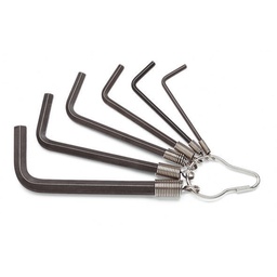 Set gebogen inbussleutels gepolijst, met ring