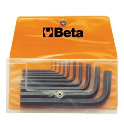 Set gebogen inbussleutels gepolijst, in etui