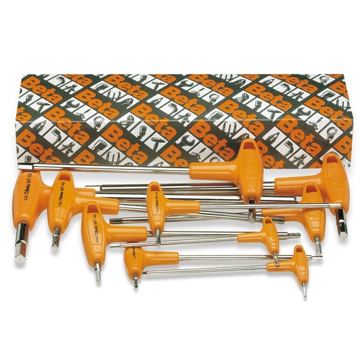 Beta | 96TAS/S | Set gebogen inbussleutels met handgreep verchroomd | 000960683