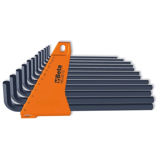 Beta | 96L/SC12 | Set gebogen inbussleutels lang type, gepolijst, met kunststof houder | 000960929