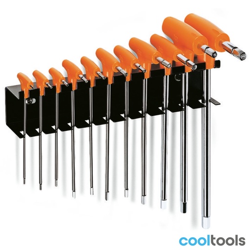 Beta | 96T/SP | Set gebogen inbussleutels met handgreep verchroomd, met houder | 000960957