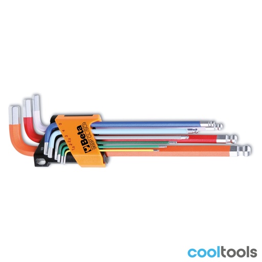 Beta | 96BP-CL/SC9 | 9-delig set haakse zeskant stiftsleutels, gekleurd | 000961619