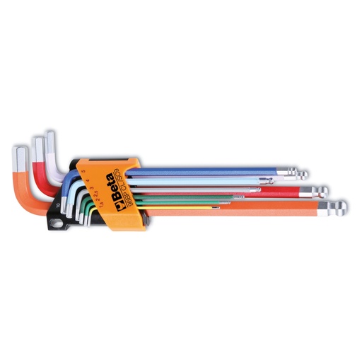 Beta | 96BP-CL/SC9 | 9-delig set haakse zeskant stiftsleutels, gekleurd | 000961619