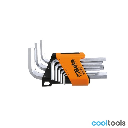 Beta | 96C-AS/SC9 | 9-delig set haakse zeskant stiftsleutels, verchroomd | 000961753