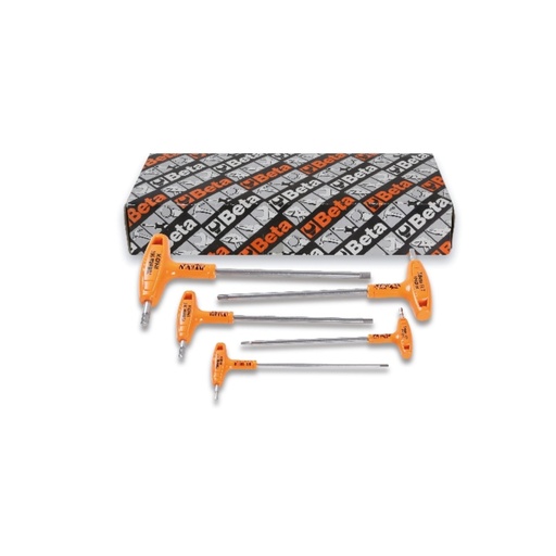 Beta | 96TINOX/S5 | Set van 5 haakse stiftsleutels met roestvaststalen handgreep | 000961952