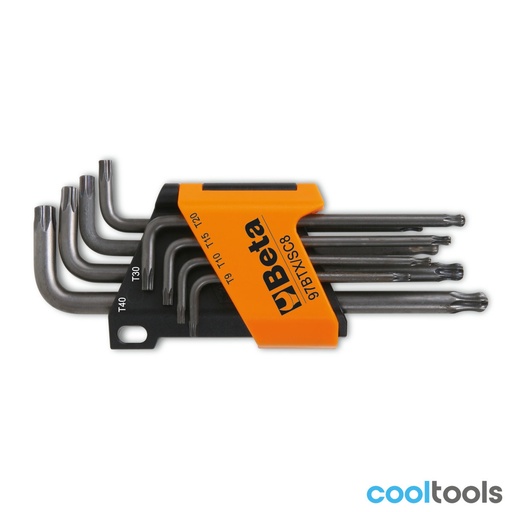Beta | 97BTX/SC8 | 8-delig set haakse stiftsleutels met Torx profiel en kogelkop | 000970164