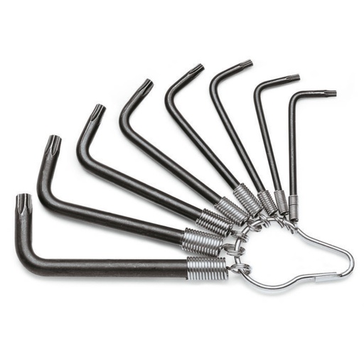 Beta | 97TX/ST | Set gebogen stiftsleutels voor Torx schroeven, gepolijst, met ring | 000970640