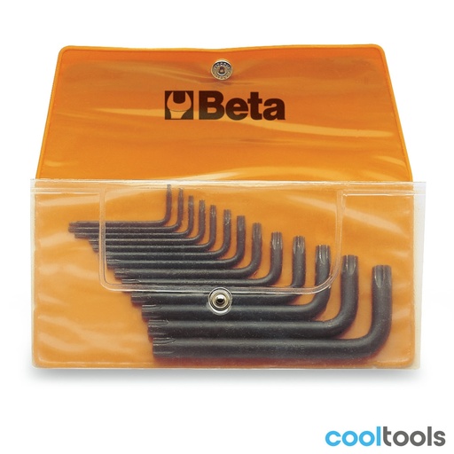 Beta | 97TX/B | Set gebogen stiftsleutels voor Torx schroeven, gepolijst, in etui | 000970650