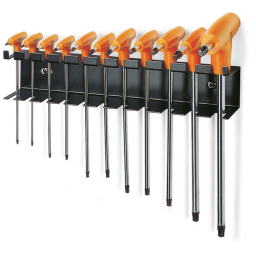Beta | 97TTX/SP | Set gebogen steeksleutels met greep voor Torx-busschroeven verchroomd, met houder | 000970840