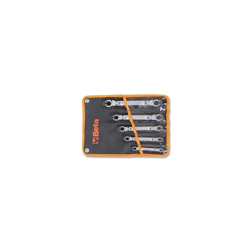 Beta | 187/B5 | 5-delige set te openen twaalfkant knik-ringsleutels in etui | 001870050