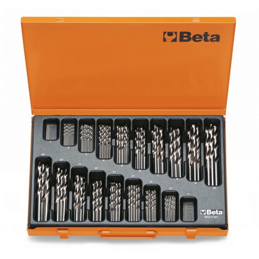 Beta | 412/C150 | Spiraalborenset 150-delig, korte uitvoering HSS geslepen, metalen koffer | 004120450