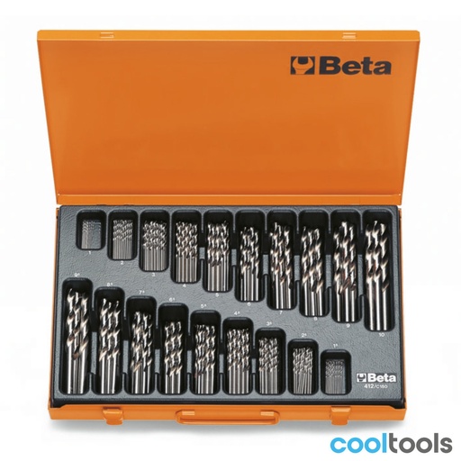 Beta | 412/C150 | Spiraalborenset 150-delig, korte uitvoering HSS geslepen, metalen koffer | 004120450