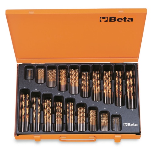 Beta | 414/C116 | Spiraalborenset 116-delig, korte uitvoering HSS-TiN geslepen, kistje | 004140450