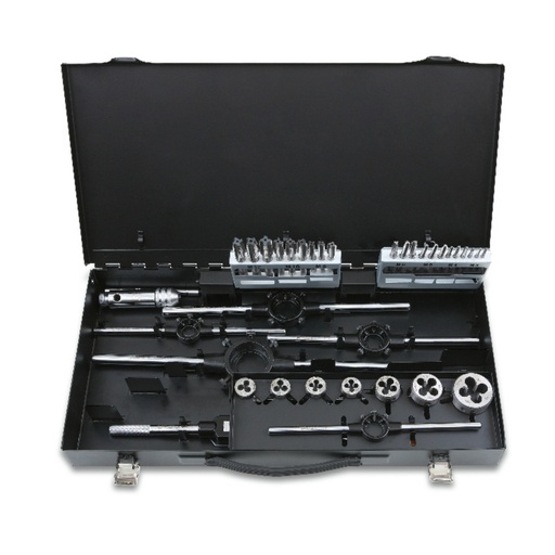 Beta | 447/C37 | Tappen- en snijplatenset HSS, metrische draad, metalen kist | 004470055
