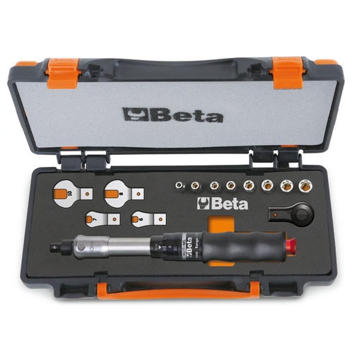 Beta | 671B/C10 | Assortiment met momentsleutel 604B/10, omschakelbare ratel, 8 dopsleutels en 4 opsteeksleutels