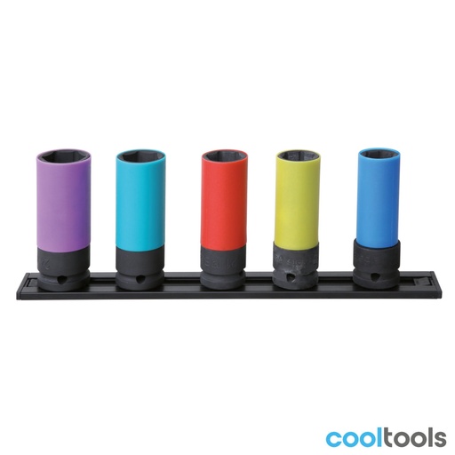 Beta | 720LC/PM5 | Krachtdoppenset voor wielmoeren, 5-delig, met polymeer hulzen, magnetisch | 007200646