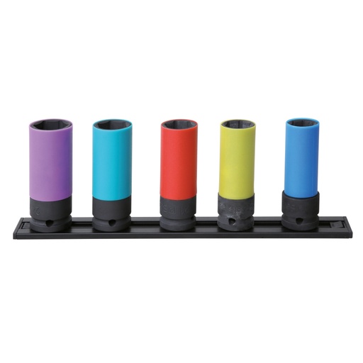 Beta | 720LC/PM5 | Krachtdoppenset voor wielmoeren, 5-delig, met polymeer hulzen, magnetisch | 007200646