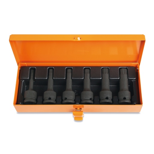 Beta | 720XZN/C6 | Doppenset slagdoppen voor XZN-schroeven, 1/2", 6-delig, in metalen kist | 007201530