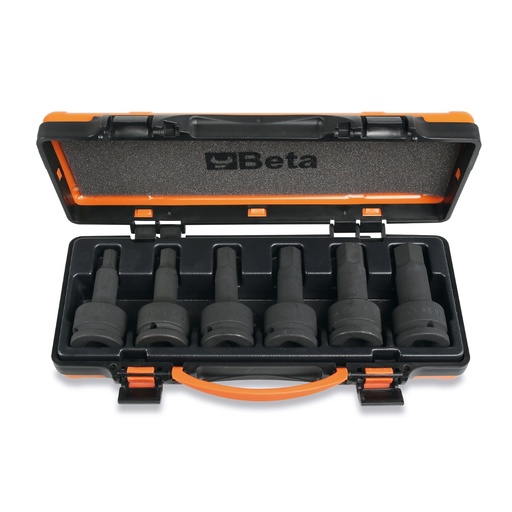 Beta | 728ME/C6 | Doppenset slagdoppen voor inbusschroeven, 3/4", 6-delig, in metalen kist | 007280906