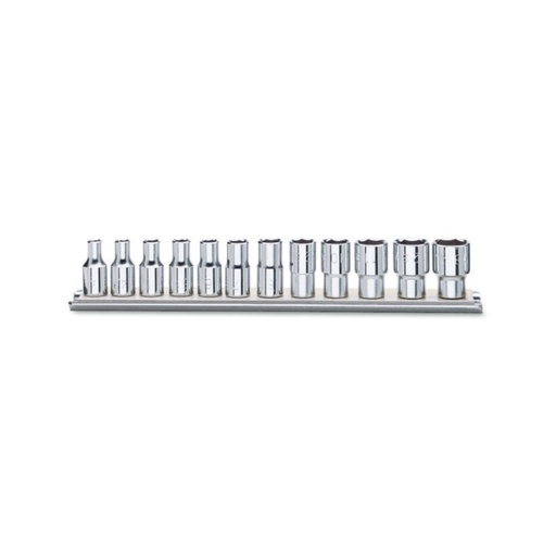 Beta | 900MB/SB | Dopsleutelset twaalfkant 1/4", 12-delig, verchroomd | 009000179