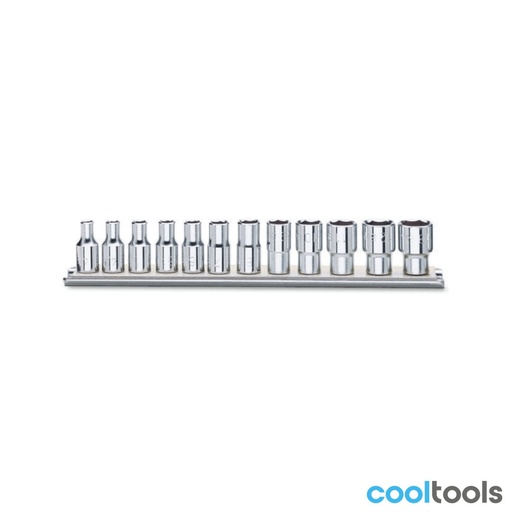 Beta | 900MB/SB | Dopsleutelset twaalfkant 1/4", 12-delig, verchroomd | 009000179