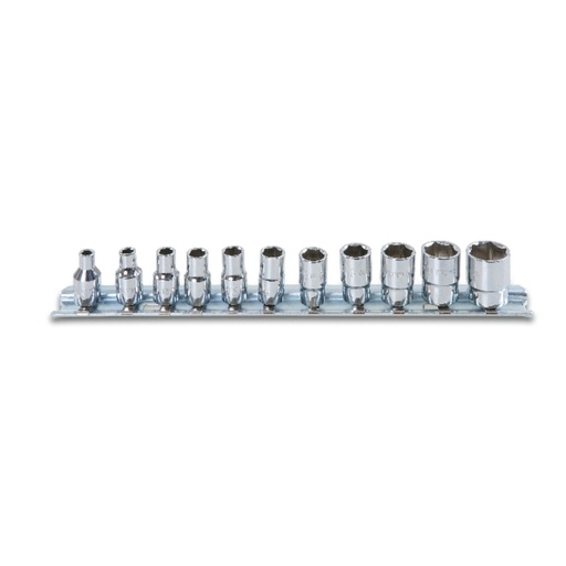 Beta | 900AS/SB11 | Dopsleutelset zeskant 1/4", 11-delig, verchroomd | 009000389