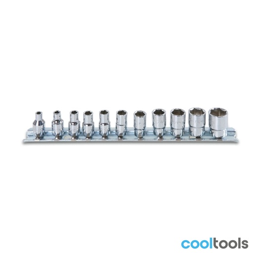 Beta | 900AS/SB11 | Dopsleutelset zeskant 1/4", 11-delig, verchroomd | 009000389