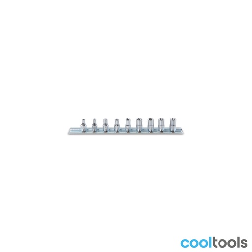 Beta | 900FTX/SB9 | Doppenset voor Torx-schroeven, 1/4", 9-delig, verchroomd | 009000419