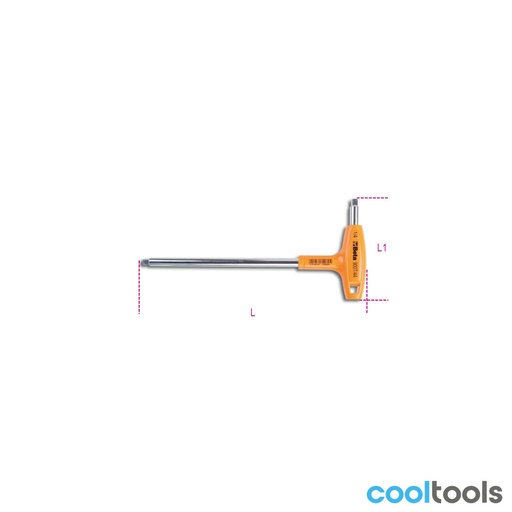 Beta | 900T/44 | Gebogen wringstaaf 1/4" met krachthandgreep, verchroomd | 009000860