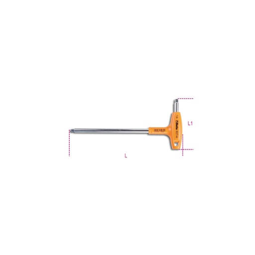 Beta | 900T/44 | Gebogen wringstaaf 1/4" met krachthandgreep, verchroomd | 009000860