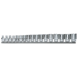 Dopsleutelset zeskant 3/8", verchroomd