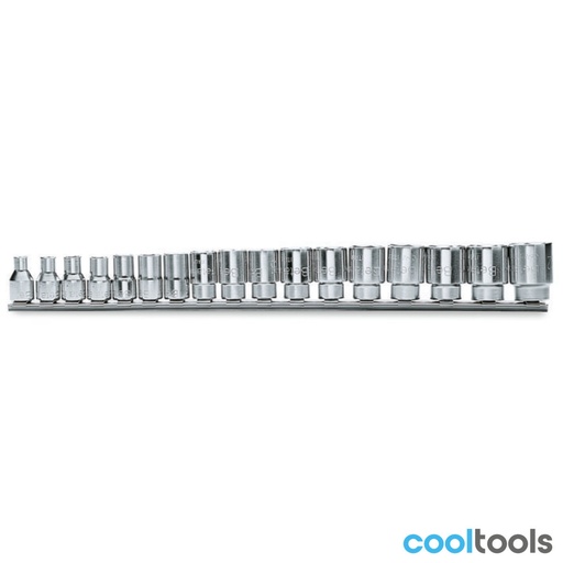 Beta | 910A/SB | Dopsleutelset zeskant 3/8", verchroomd | 009100030