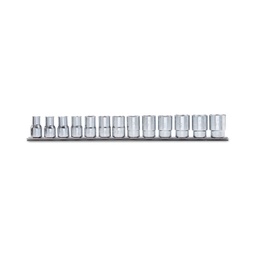 Dopsleutelset twaalfkant 3/8", 13-delig, verchroomd