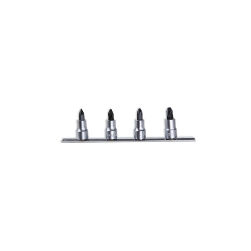 Beta | 910PH/SB4 | Schroevendraaierdoppen voor Phillips kruiskopschroeven, 3/8", verchroomd | 009100478