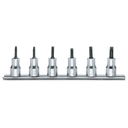 Beta | 910TX/SB | Schroevendraaierdoppen voor Torx-schroeven, 3/8", verchroomd | 009100530