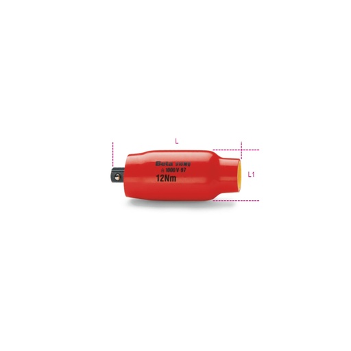 Beta | 910MQ/PT | Set verlengstukken met 3/8" aandrijfvierkant, geïsoleerd | 009100801