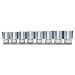 Dopsleutelset zeskant 1/2", 8-delig, verchroomd