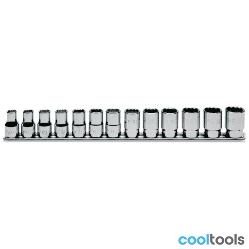 Beta | 920B/SB13 | Dopsleutelset twaalfkant 1/2", 13-delig, verchroomd | 009200140