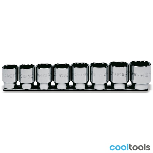Beta | 920B/SB8 | Dopsleutelset twaalfkant 1/2", 8-delig, verchroomd | 009200142