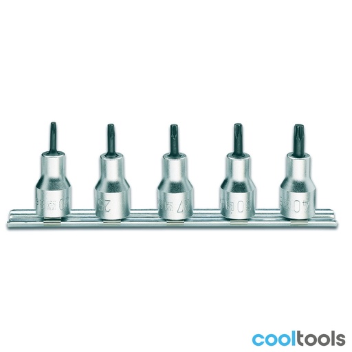 Beta | 920RTX/SB | Doppenset voor Tamper Resistant Torx-schroeven, 1/2", verchroomd | 009200378