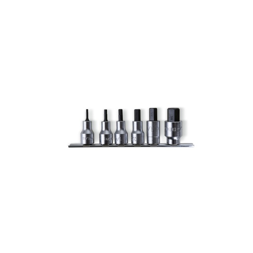 Beta | 920PE-AS/SB6 | Schroevendraaierdoppen voor inbusschroeven, 1/2", 6-delig, verchroomd | 009200469