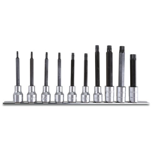 Beta | 920TX/L-SB10 | Schroevendraaierdoppen voor Torx-schroeven, 1/2", lang, 10-delig | 009200545