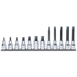 Schroevendraaierdoppen voor XZN-schroeven, 1/2", 12-delig, verchroomd