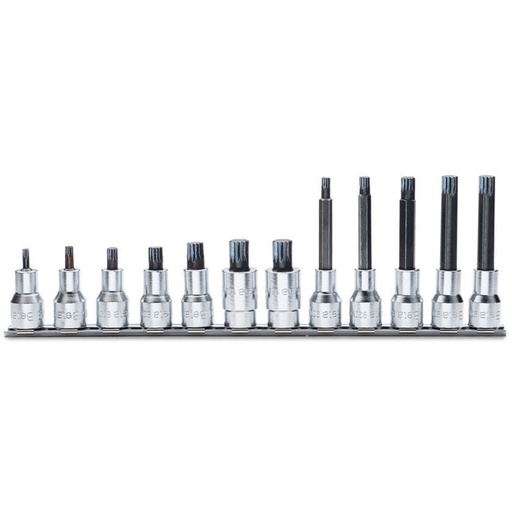 Beta | 920XZN/SB12 | Schroevendraaierdoppen voor XZN-schroeven, 1/2", 12-delig, verchroomd | 009200577
