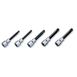 Schroevendraaierdoppen voor XZN-schroeven, 1/2", 5-delig, verchroomd