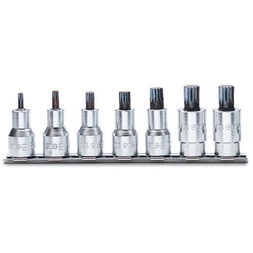 Beta | 920XZN/SB7 | Schroevendraaierdoppen voor XZN-schroeven, 1/2", 7-delig, verchroomd | 009200579