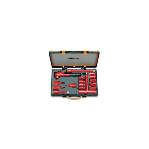 Beta | 920MQ/C16 | Doppenset 1/2", 9 zeskant doppen, 3 bitdoppen en 4 toebehoren, geïsoleerd | 009200917